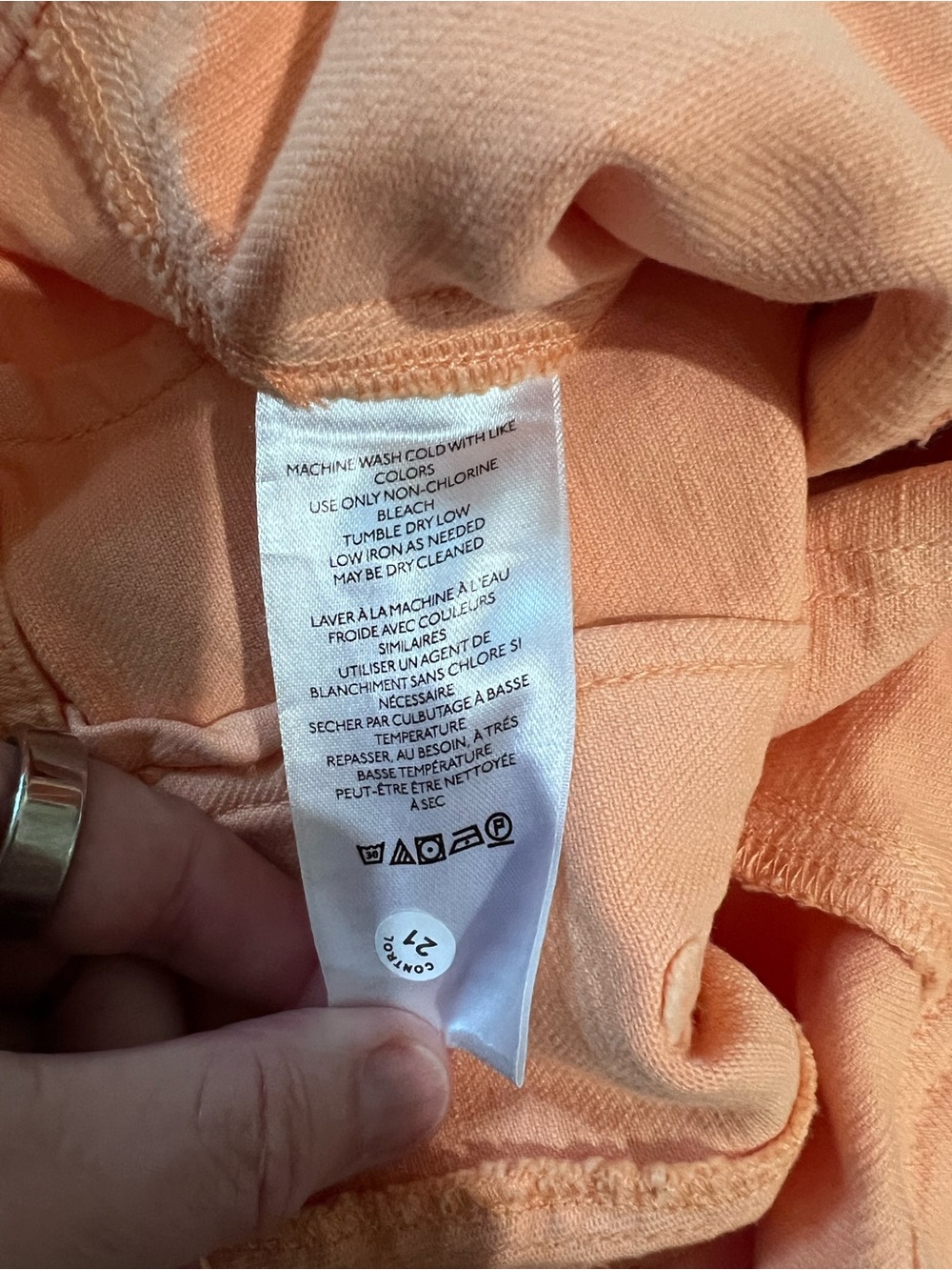 Anthropologie Pilcro The Kit Cropped Wide-Leg Utility Trousers Peach size 26 - Picture 11 of 15